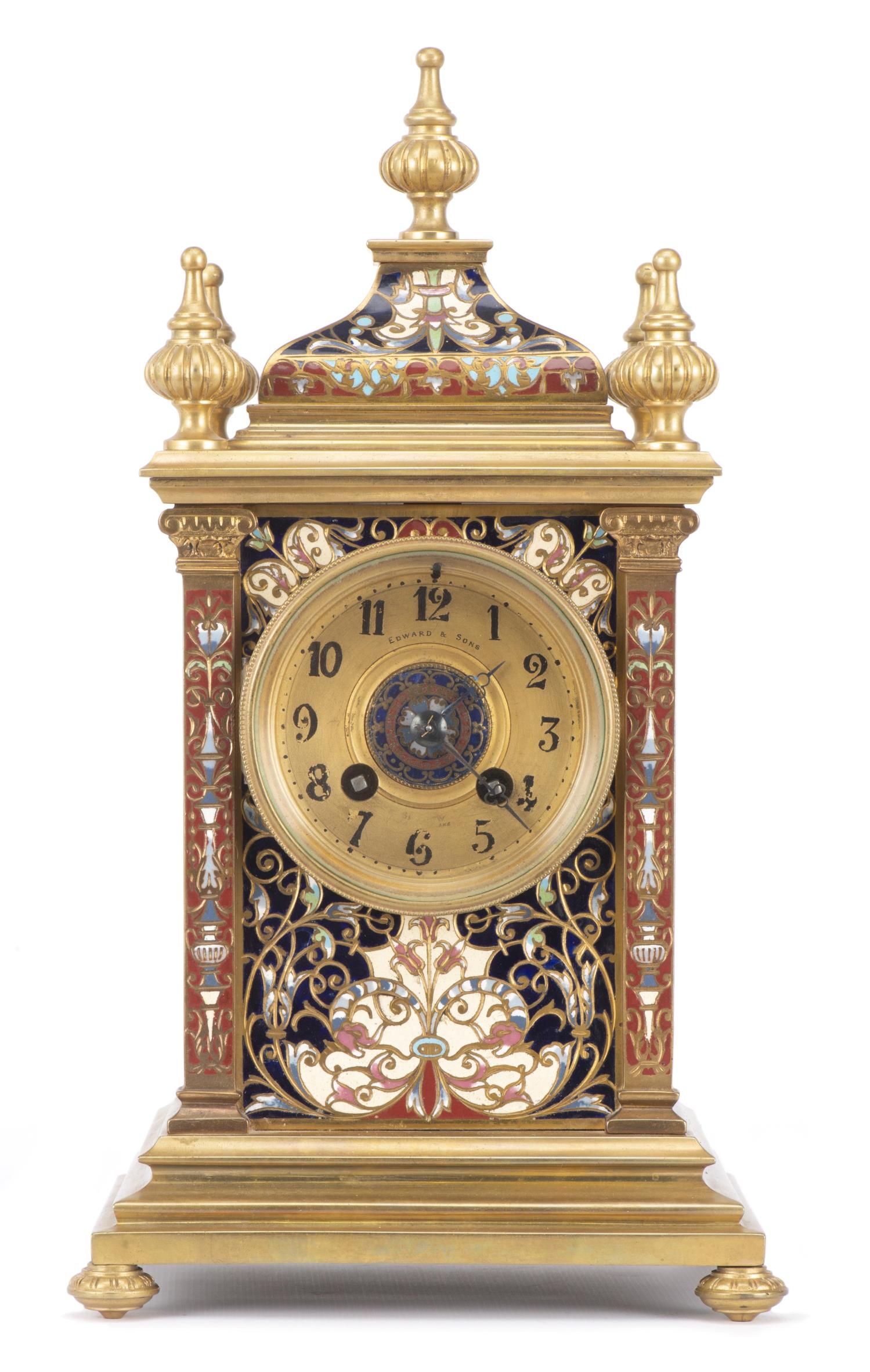 EDWARD &amp; SONS, Pendule d'Epoque Victorienne...