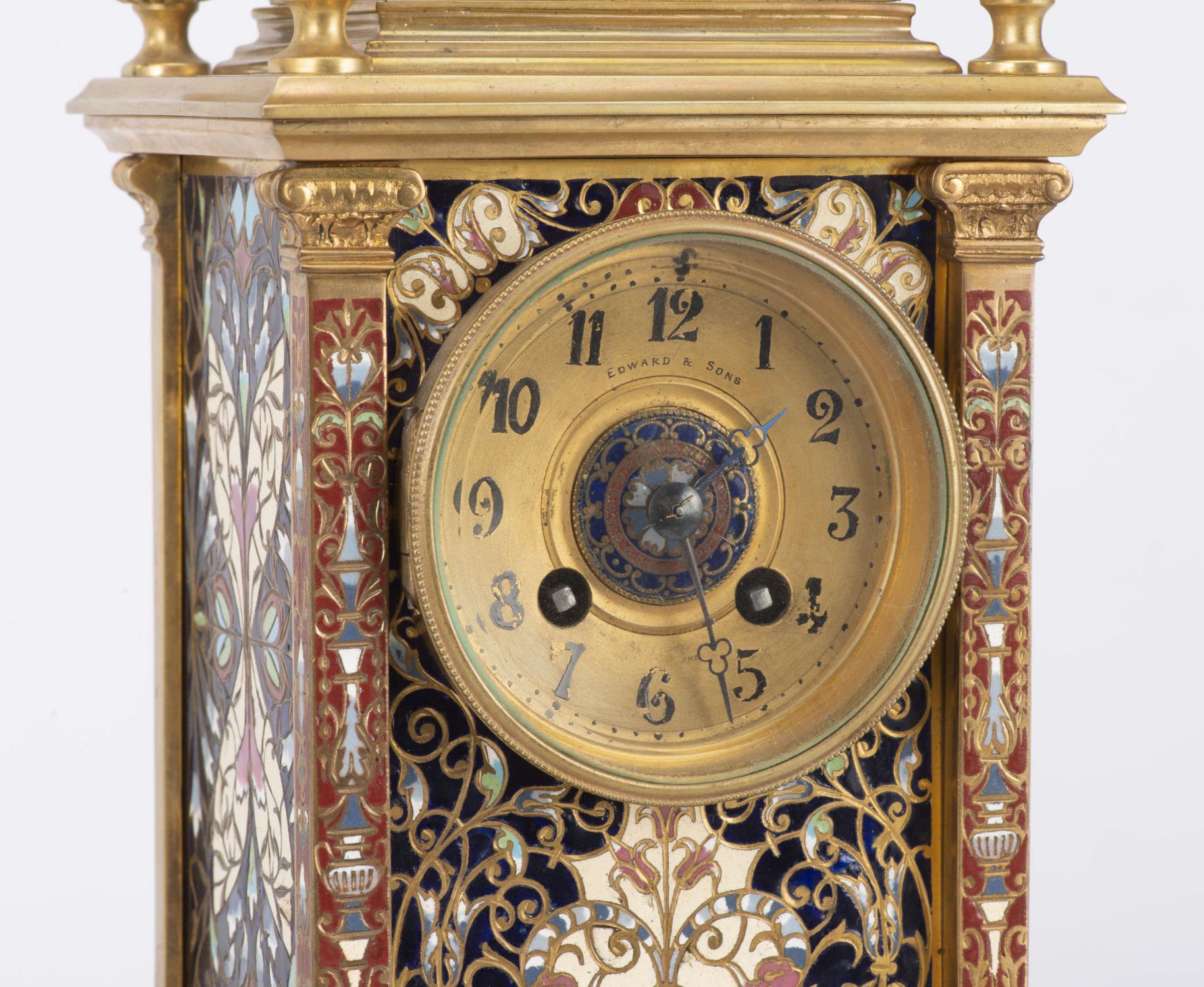 EDWARD &amp; SONS, Pendule d'Epoque Victorienne... - Image 9 of 10