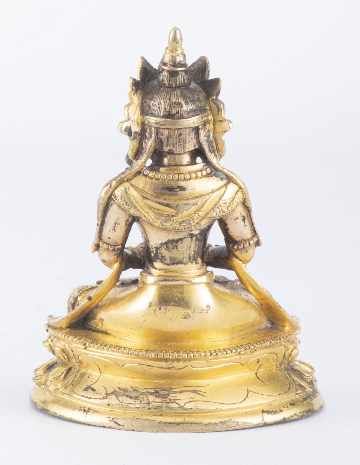 CHINE, Bouddha Amitayus en bronze doré d'époque Qianlong... - Image 3 of 9