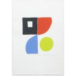 Sonia DELAUNAY (1885-1979), "Composition abstraite en noir, rouge, bleu et vert", Lithographie...