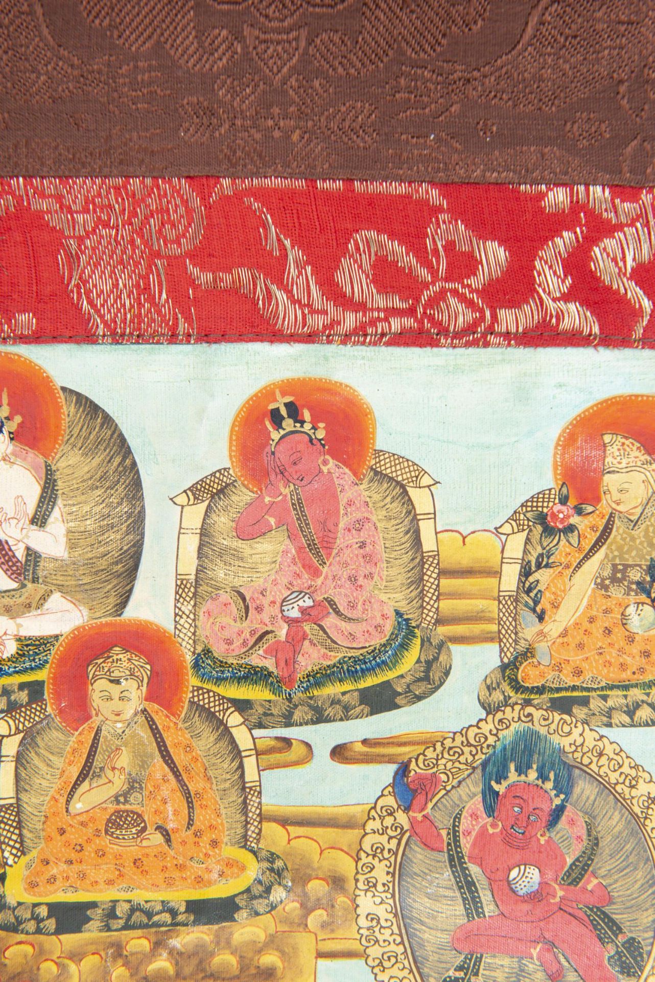 Tangka repr&amp;eacute;sententant un Mahakala ou une forme tantrique d'Avalokiteshvara... - Image 5 of 5
