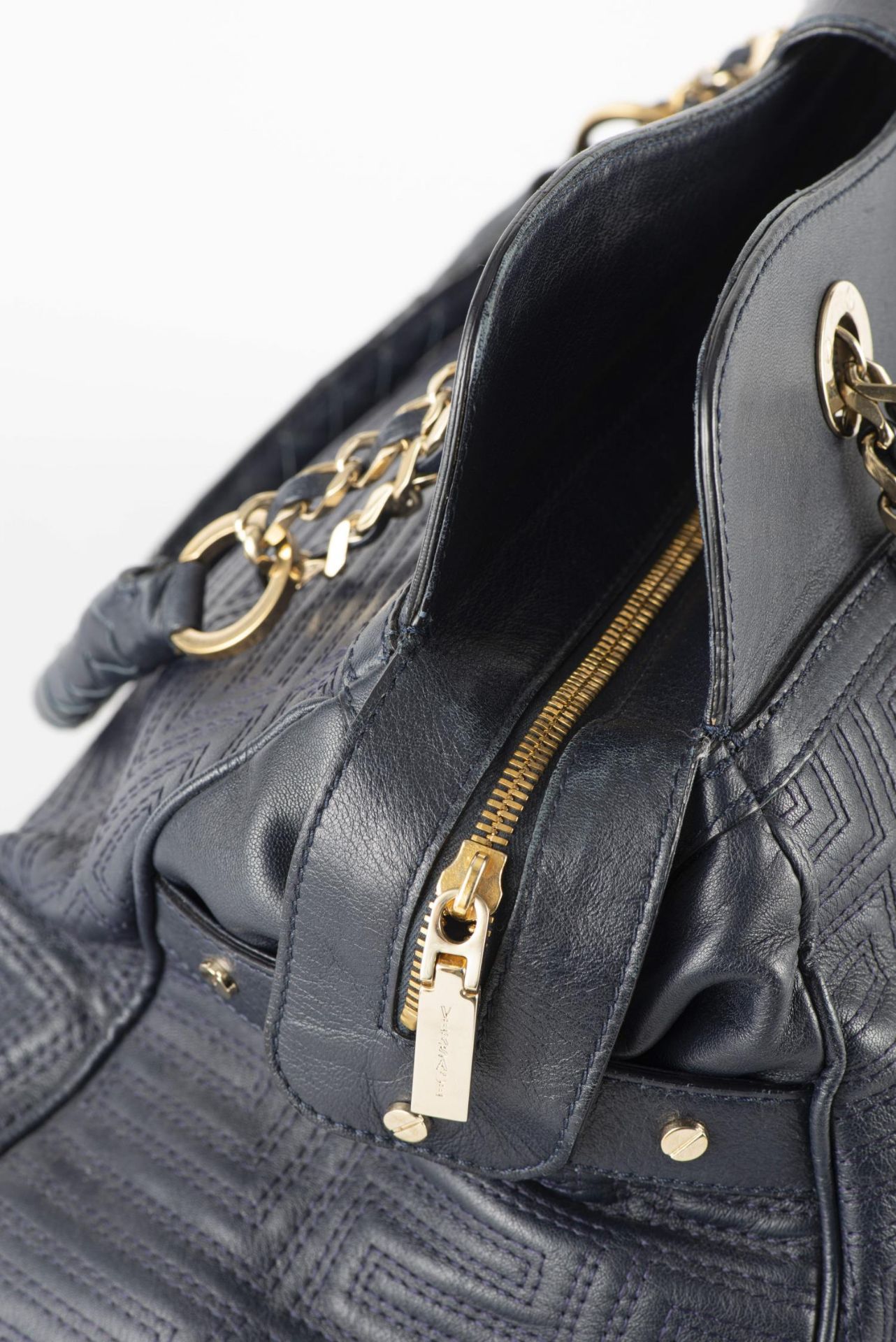 VERSACE, Sac en cuir bleu nuit... - Image 5 of 10