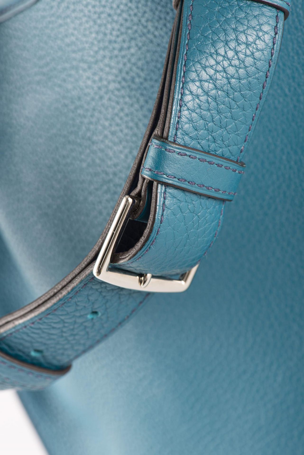 HERMES, Sac "So Kelly" bleu turquoise... - Image 7 of 11