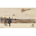 * Montaut (Gamy & E.). Six pochoir prints of aviation, dirigibles and cars, circa 1910