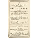 Witchcraft. - Hutchinson (Francis). An Historical Essay concerning Witchcraft, 1st ed., 1718