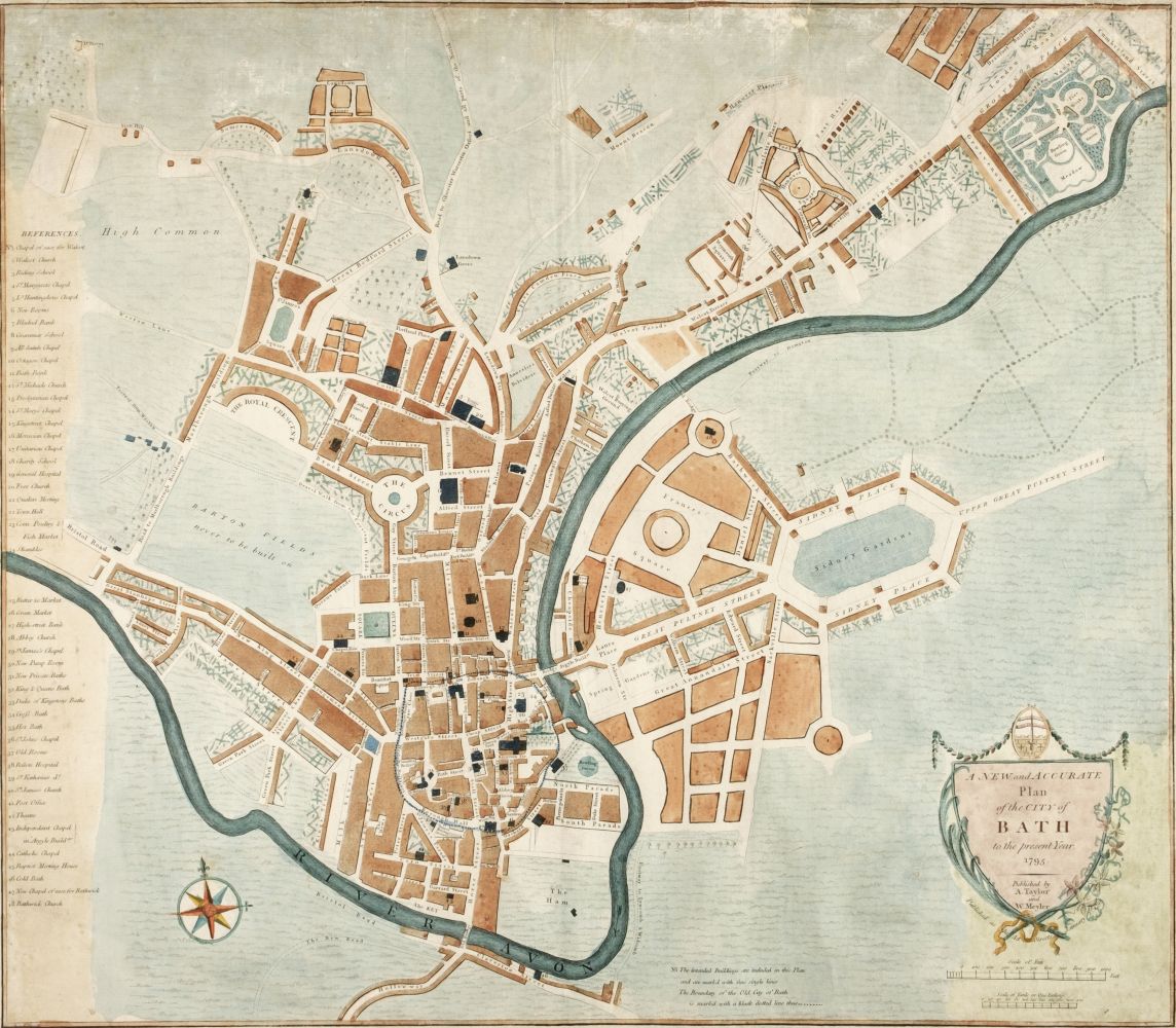 Bath. Hancock (R.), A New and Accurate Plan of the City of Bath..., 1795
