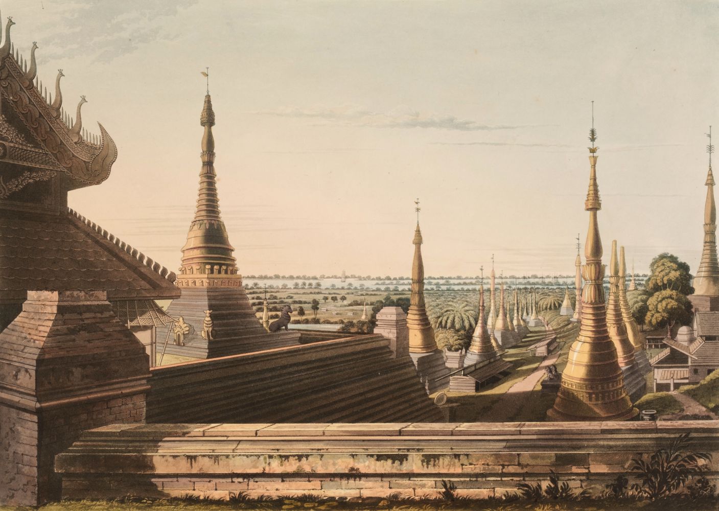 * Moore (Lieutenant Joseph). Nine plates from Views in Rangoon