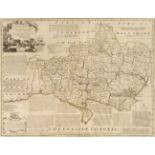 Bowen (E.). Three large maps of Dorset, Cambridge & Herefordshire, circa 1760
