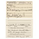 * Musical Autographs. A group of 13 autograph musical quotations, mostly 20th century