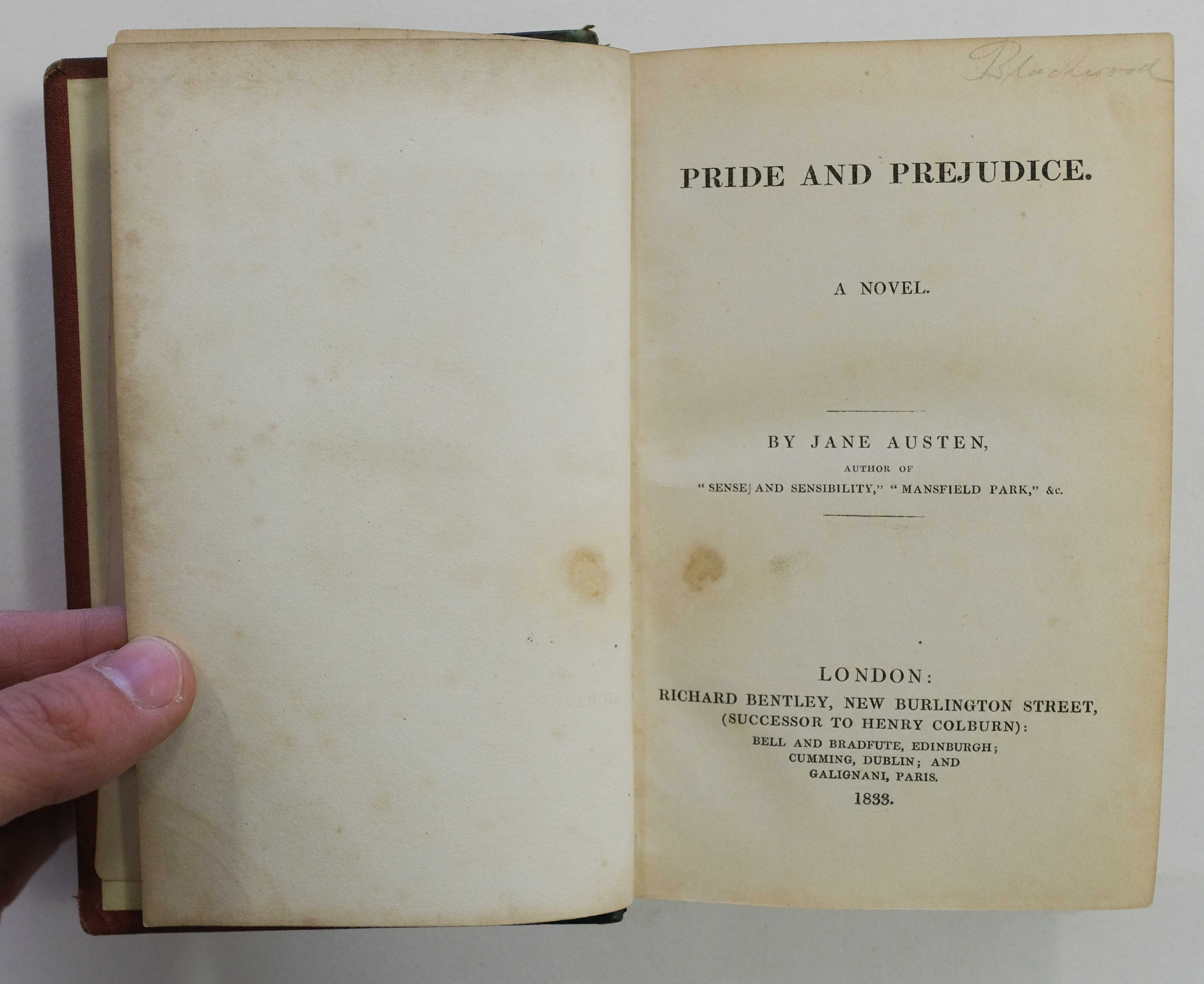 Austen (Jane). Pride and Prejudice, A Novel, Richard Bentley, 1833 - Image 6 of 8