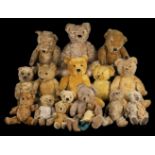 * Teddy Bears. A Chiltern teddy bear, 1930s, & others