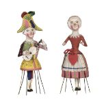 * Dolls. A pair of rare Docken dolls, Germany, mid 19th century