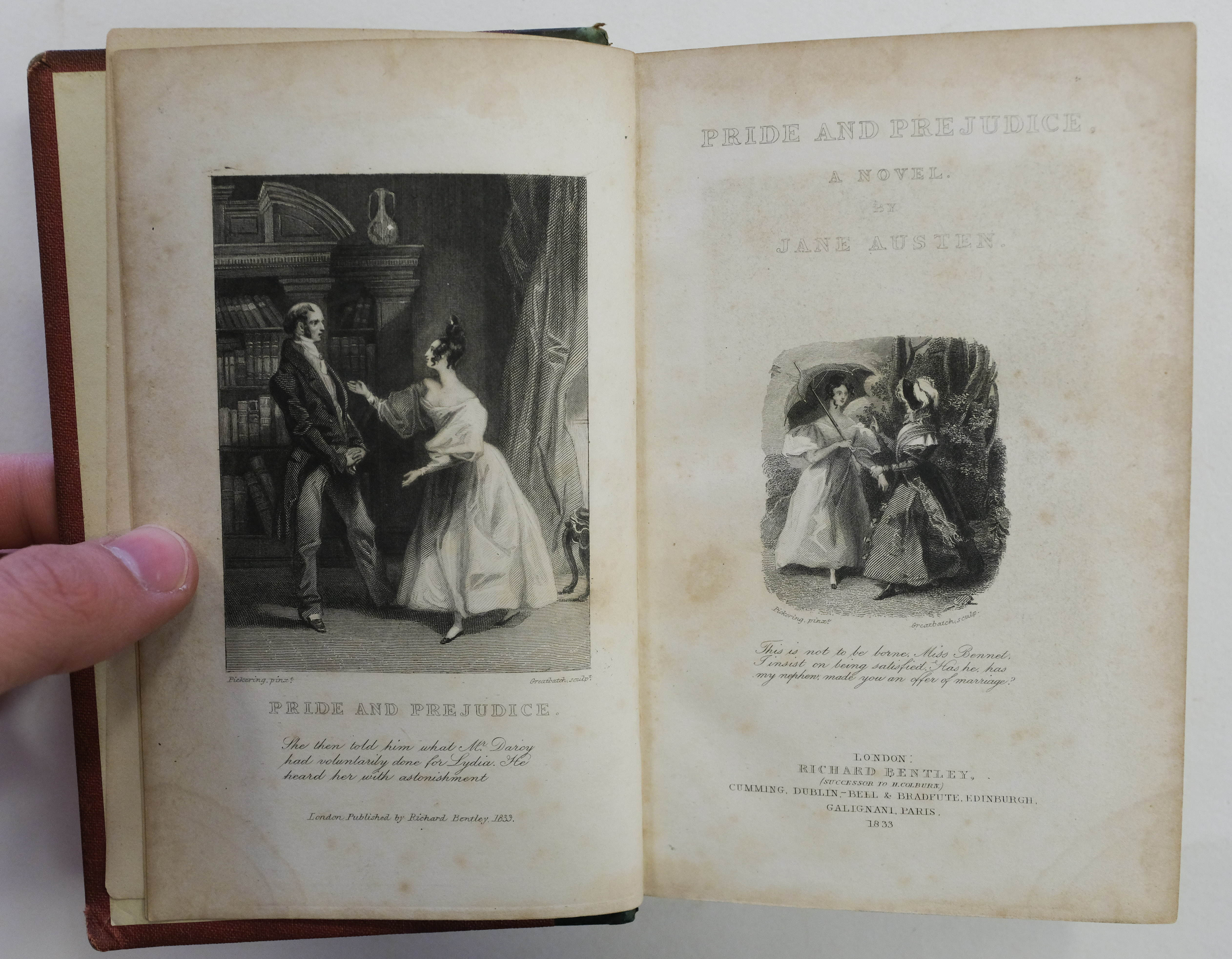 Austen (Jane). Pride and Prejudice, A Novel, Richard Bentley, 1833 - Image 5 of 8