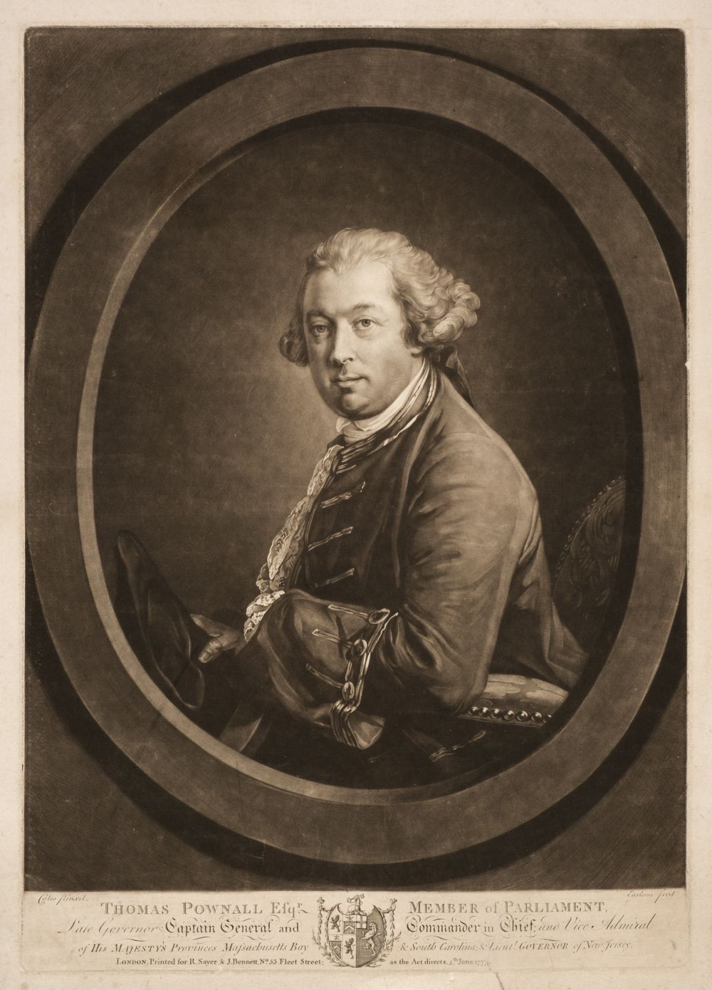 * Earlom (Richard, 1743-1822). Thomas Pownall mezzotint