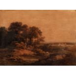 * Nicholson (Francis, 1753-1844). Landscape with trees by a river