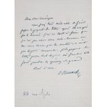 * Dumas (Alexandre fils, 1824-1895). Autograph Letter Signed