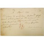 * Irish History. Autograph receipt signed