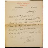 * Art, Literature & Theatre. A group of approximately 32 autograph letters