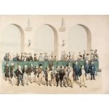 * Railways. Panorama of the Buddicom & Co's founders, train and carriages, 1852
