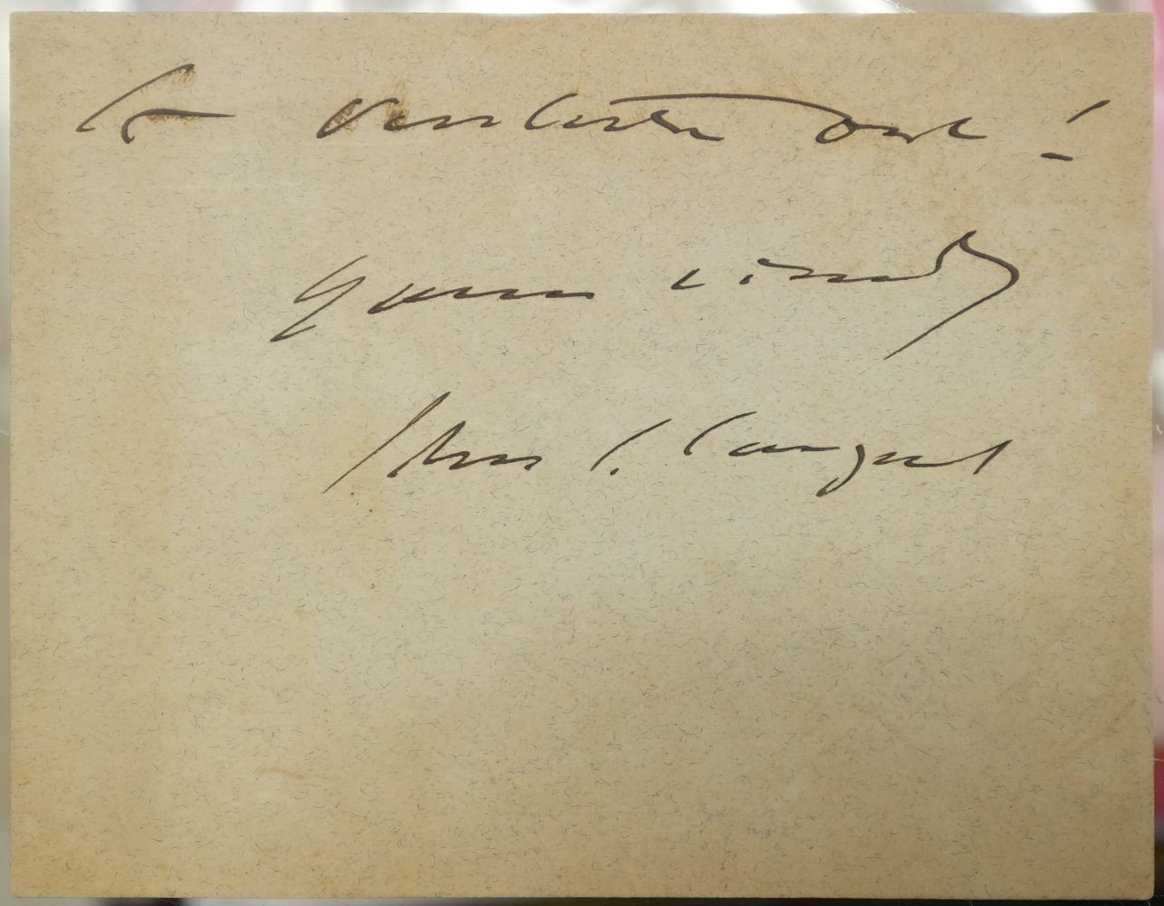 * Sargent (John Singer, 1856-1925). Autograph notecard signed