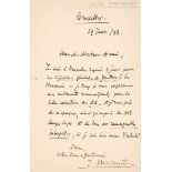 * Massenet (Jules, 1842-1912). Autograph Letter Signed, 'J. Massenet', 1893