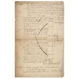 * Pitt (William, the younger, 1759-1806). Document signed, 17 July 1782