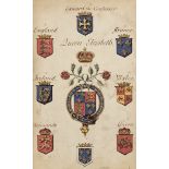 * Heraldry manuscript. 15 leaves of armorials of British nobility, circa 1700