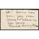 * Livingstone (David, 1813-1873). Autograph end of a letter signed, 'David Livingstone', no date