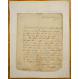 * Canadiana. An autograph letter signed, 'Nottingham', by Daniel Finch