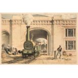 * Railways. Bourne (J. C.), Entrance to the Locomotive Engine House, Camden Town, 1839