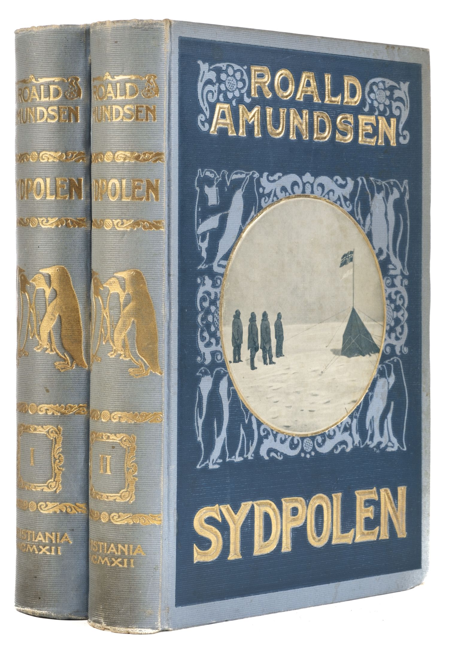 Amundsen (Roald). Sydpolen, 2 volumes, 1st edition, Oslo, 1912