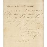 * Corot (Jean-Baptiste-Camile, 1796-1875). Autograph Letter Signed