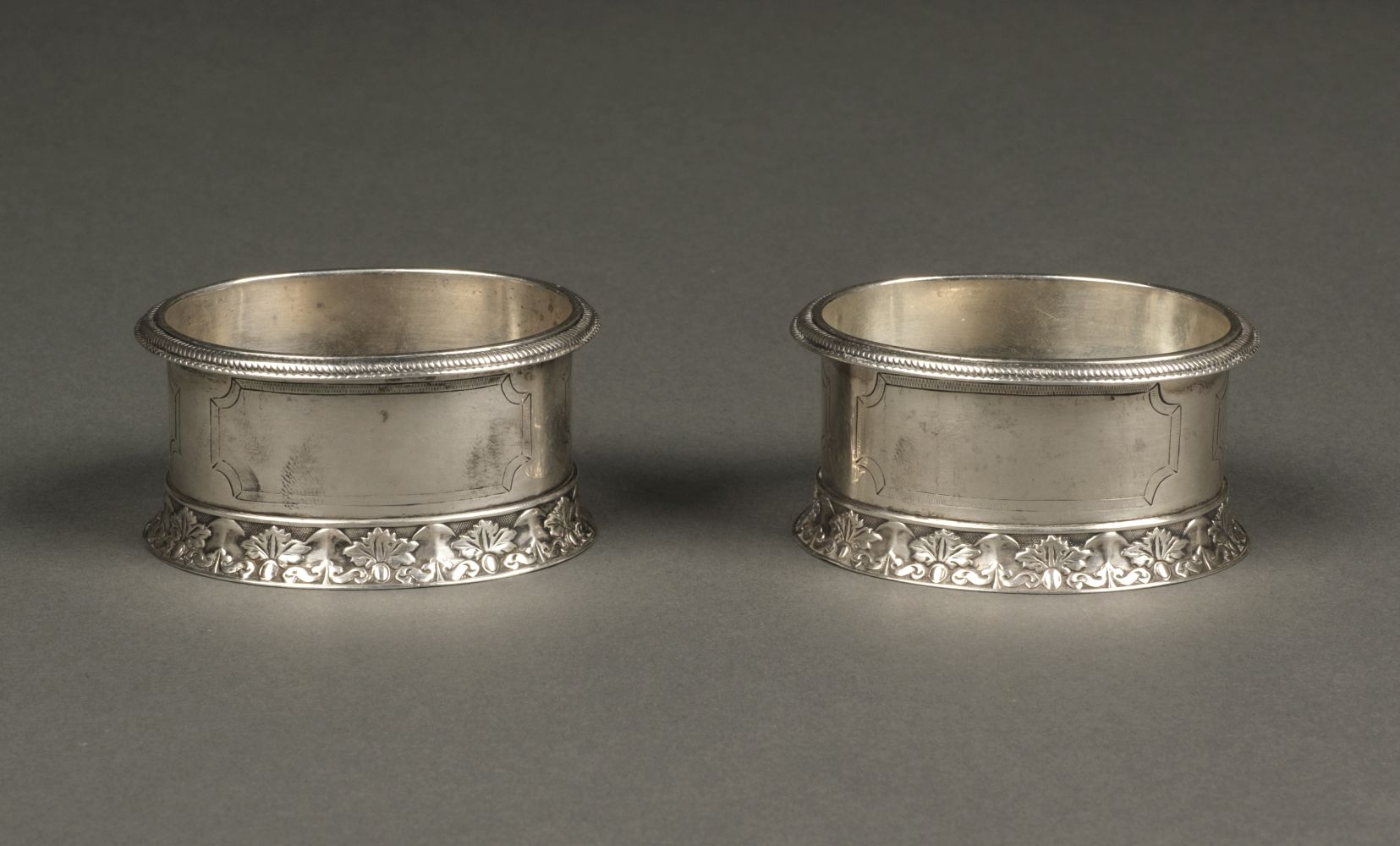 * American Silver. Pair of silver salts by Moses Eastman, Savannah circa 1830