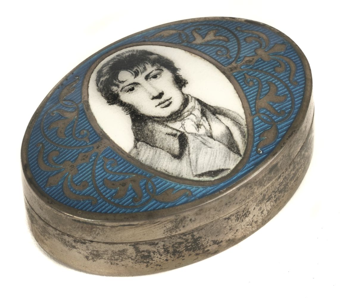 * Constable (John, 1776-1837). Silver and enamel box