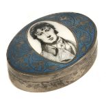 * Constable (John, 1776-1837). Silver and enamel box