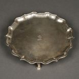 * Salver. George II silver salver / card tray by Robert Abercromy, London 1734