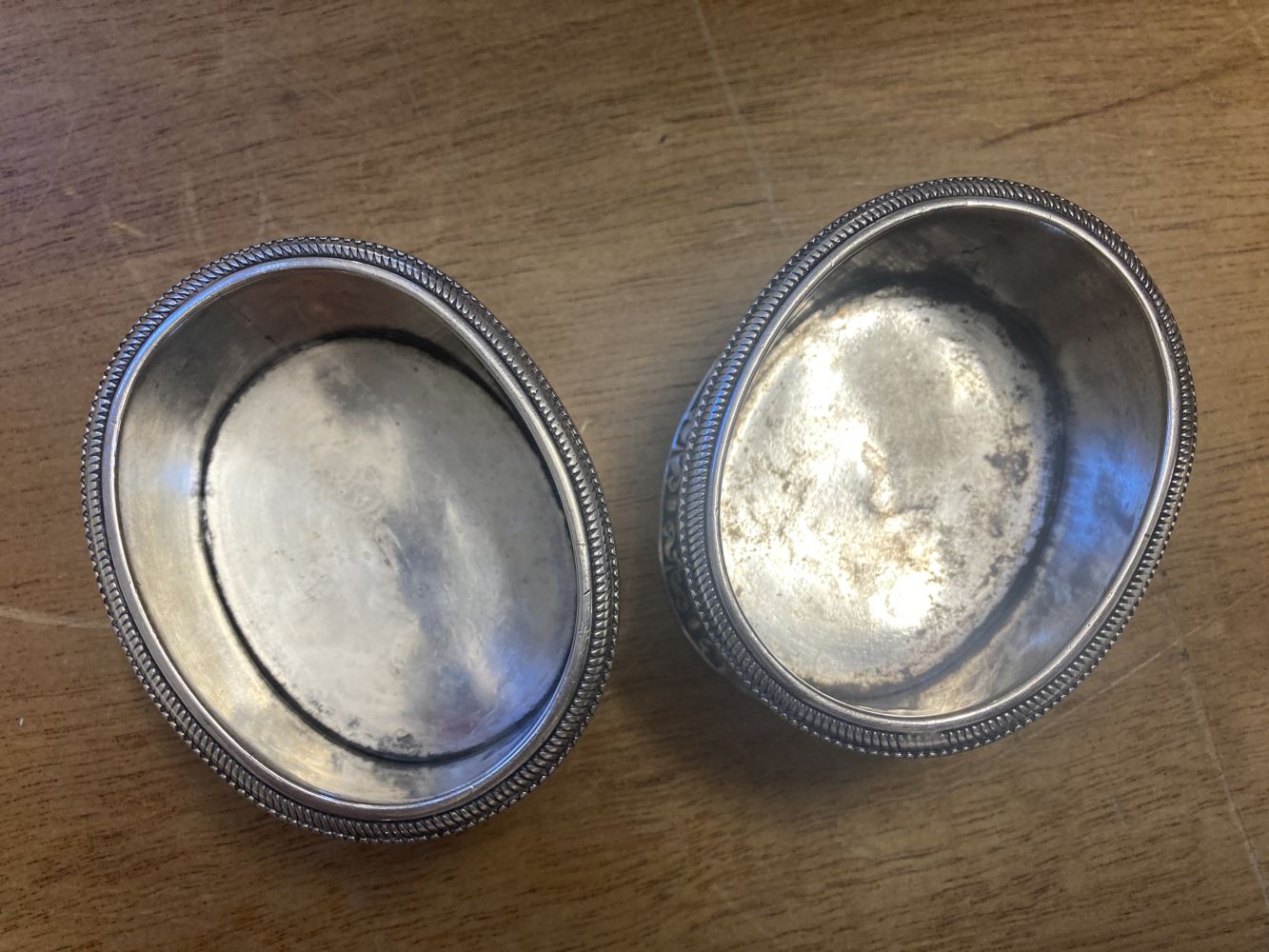 * American Silver. Pair of silver salts by Moses Eastman, Savannah circa 1830 - Image 3 of 5