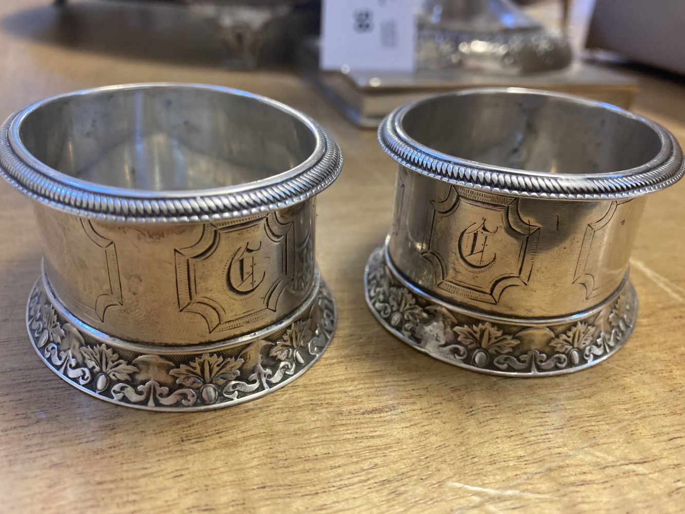 * American Silver. Pair of silver salts by Moses Eastman, Savannah circa 1830 - Image 2 of 5