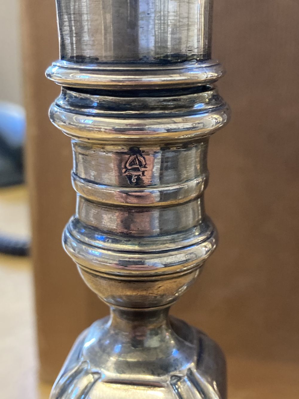 * Candlesticks. A pair of 18th century silver candlesticks - Image 3 of 11