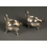 * Sauce Boats. A matched pair of George III silver sauce boats by George Hunter