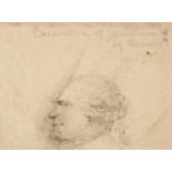 * Reynolds (Joshua, 1723-1792). Portrait Sketch in Profile of Thomas Gainsborough (1727-1788)