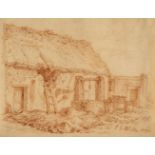 * Wille (Johann Georg, 1715-1808). Farmyard Buildings, red chalk