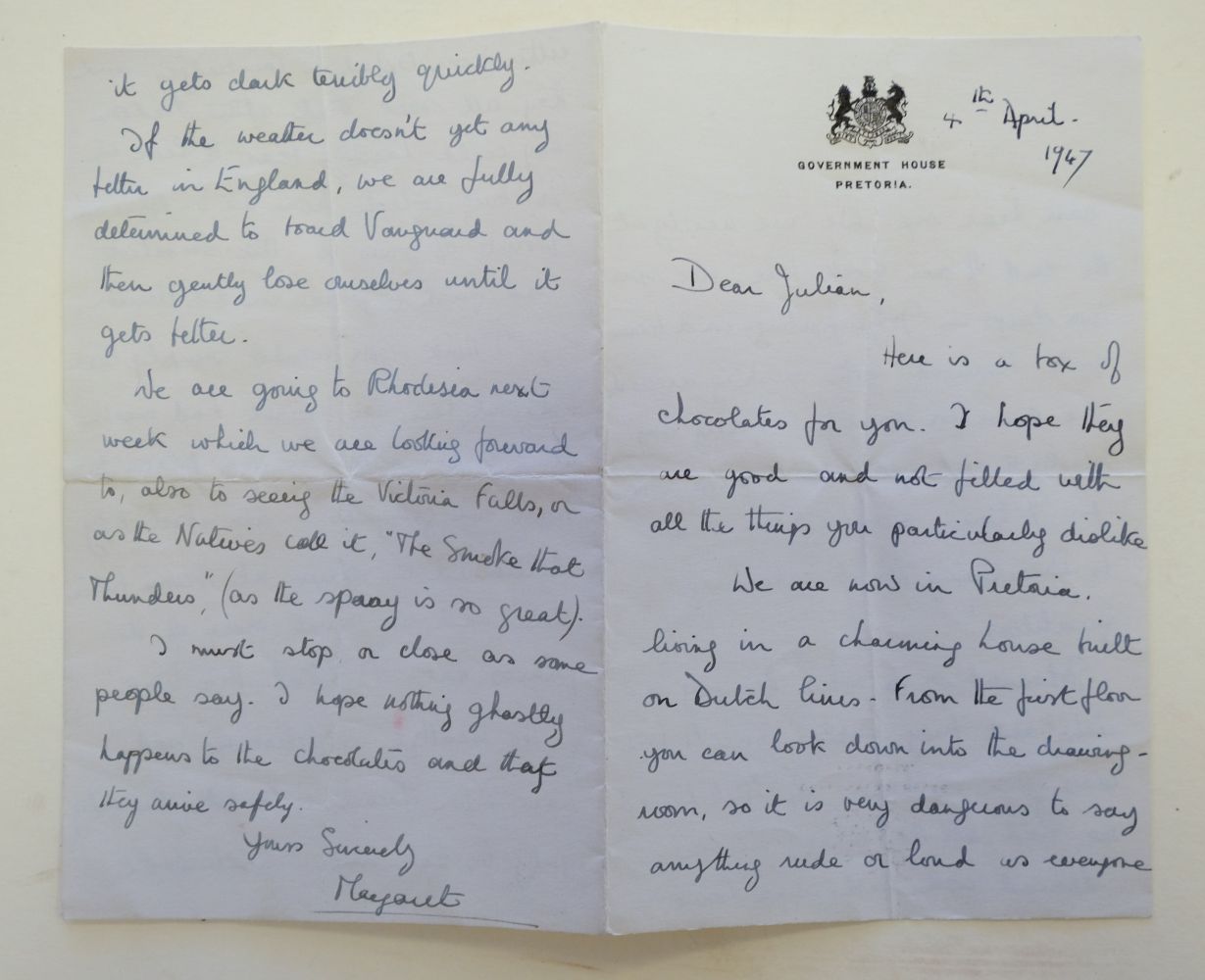* Princess Margaret (1930-2002). Autograph letter signed, 1947 - Image 2 of 3