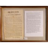 Mexican-American War 1846-1848. A Printed Proclamation, 1847
