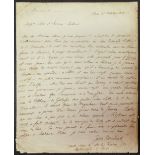 * Benedict (Julius, 1804-1885). Autograph letter signed, 1835