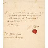 * South Sea Bubble. Autograph note by the Marquess Visconti, 1721