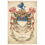 * Heraldry. 'The Armorial Ensign of the Name of Hebden', 19th century