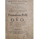 Malpighi (Marcello). Dissertatio epistolica de formatione pulli in ovo, John Martyn, 1673