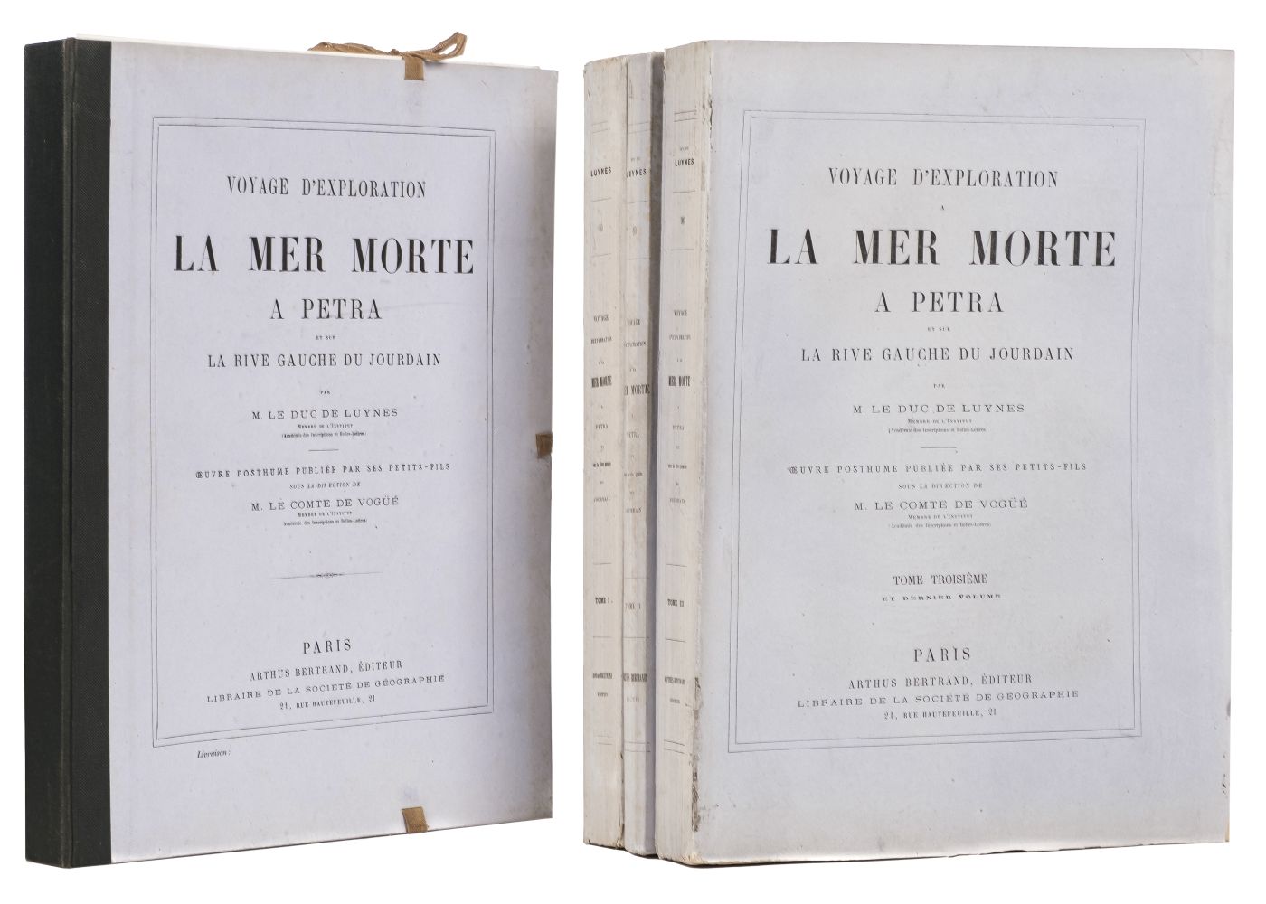 Luynes (Duc de). Voyage d'exploration à la mer Morte, à Petra, 1st edition, 1874