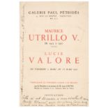 Utrillo (Maurice, 1883-1955). Inscribed exhibition catalogue, 1838